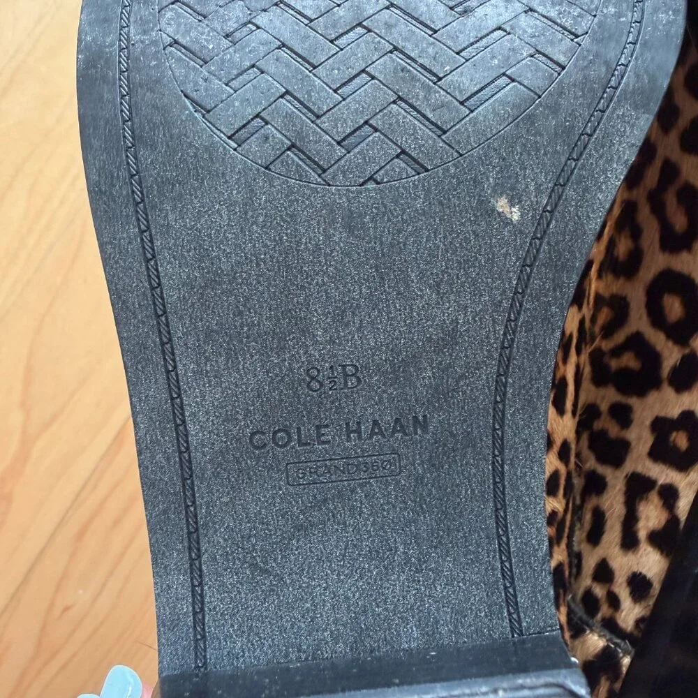 Cole Haan Gia Ankle Boots in Leopard Calf Hair Size 8.5